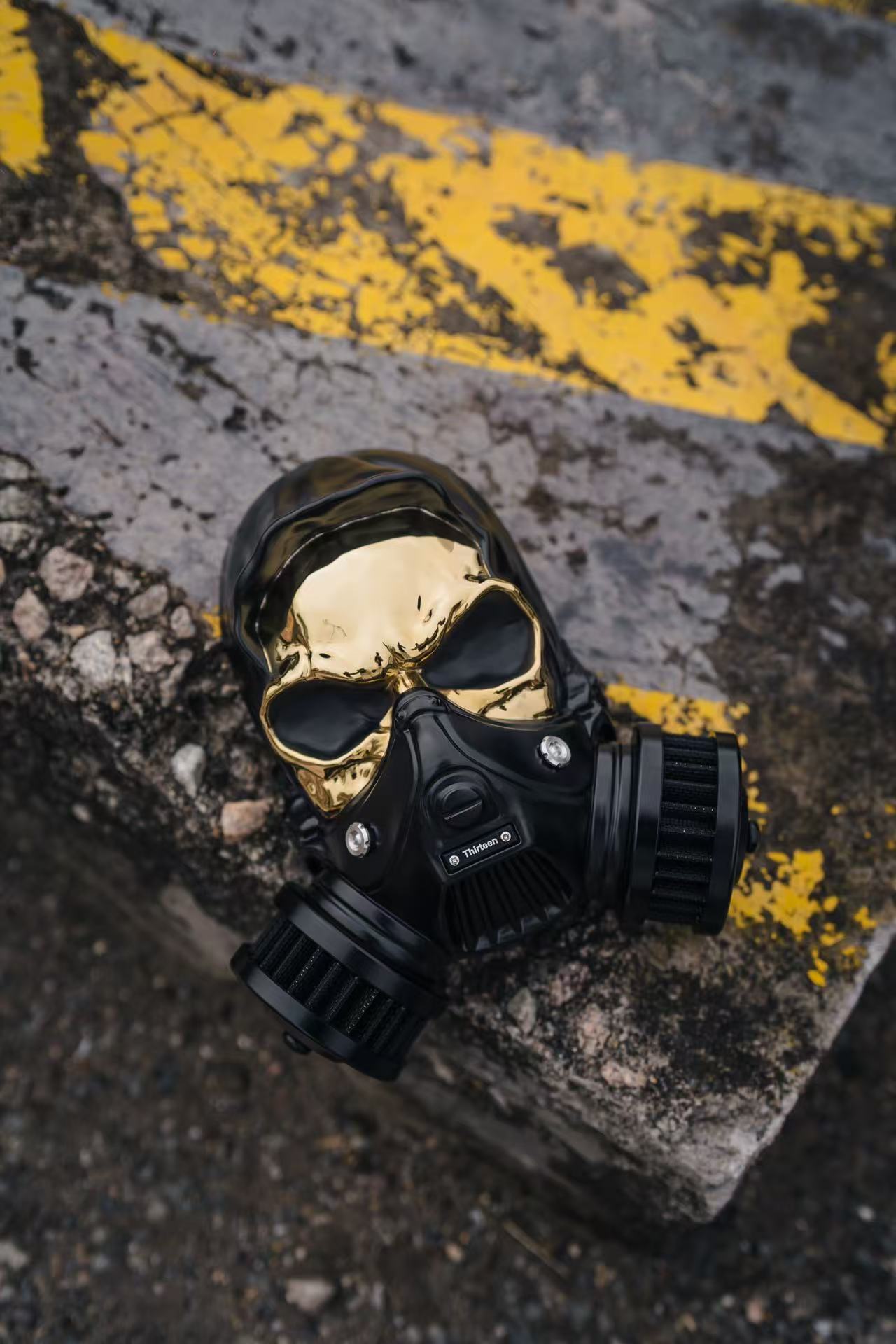 Skull Custom Luftfilter aus Alu-Legierung Black-Gold