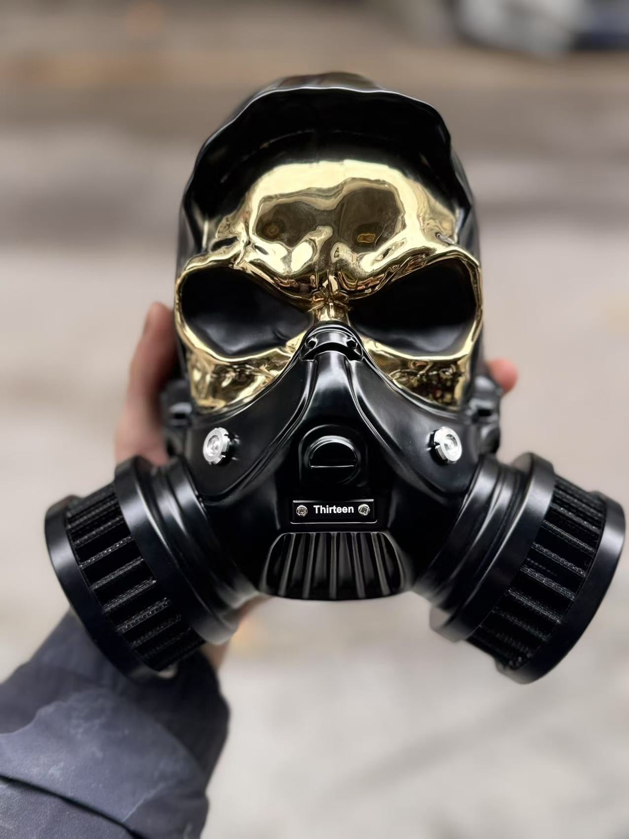 Skull Custom Luftfilter aus Alu-Legierung Black-Gold