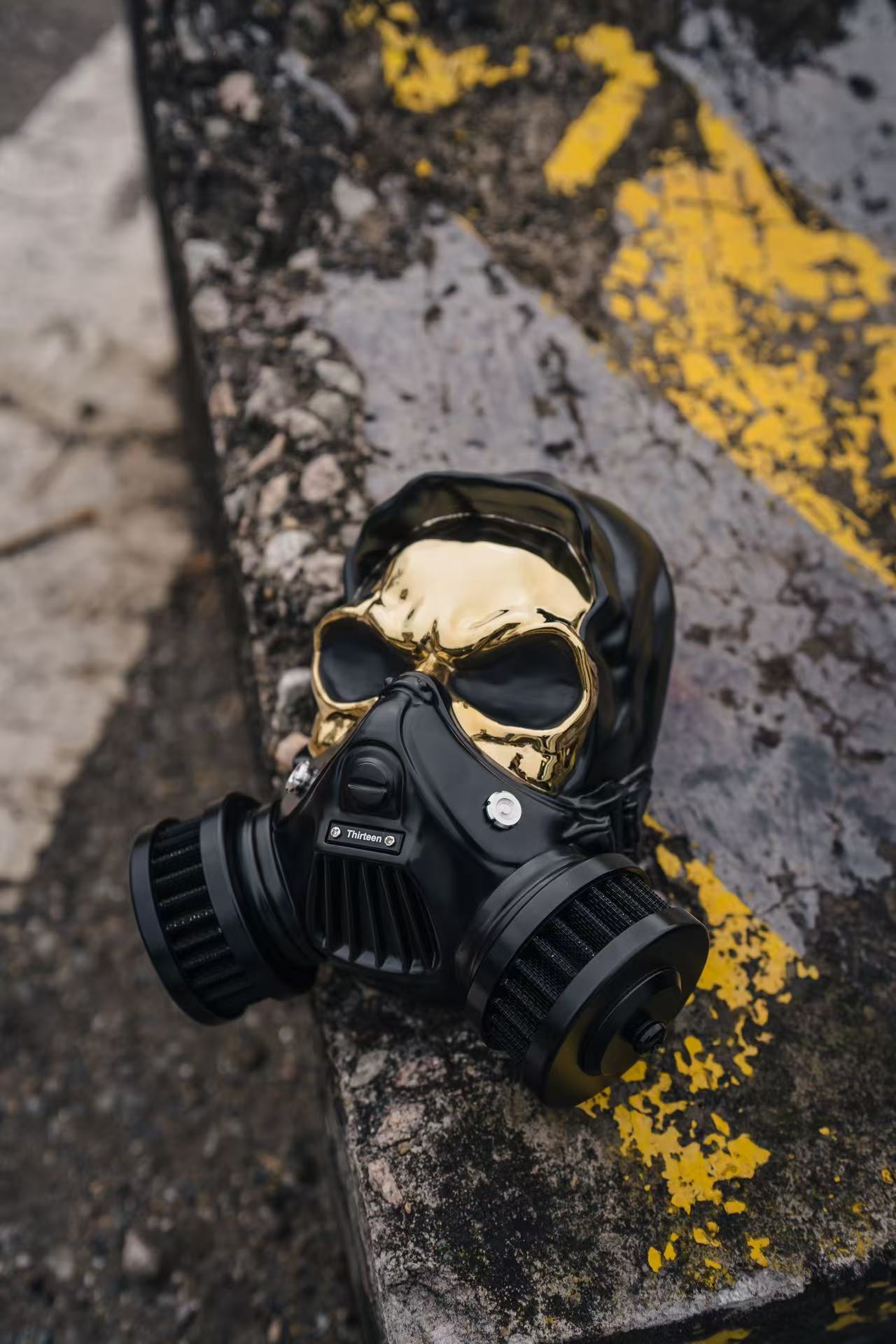 Skull Custom Luftfilter aus Alu-Legierung Black-Gold
