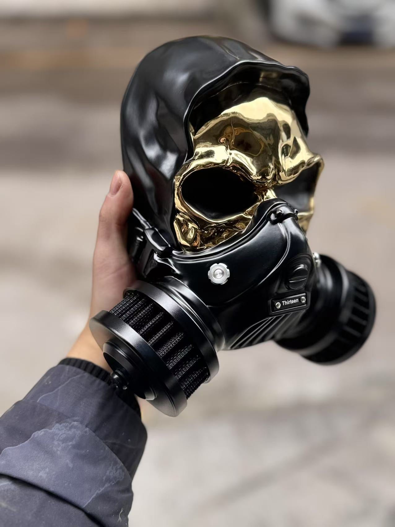 Skull Custom Luftfilter aus Alu-Legierung Black-Gold