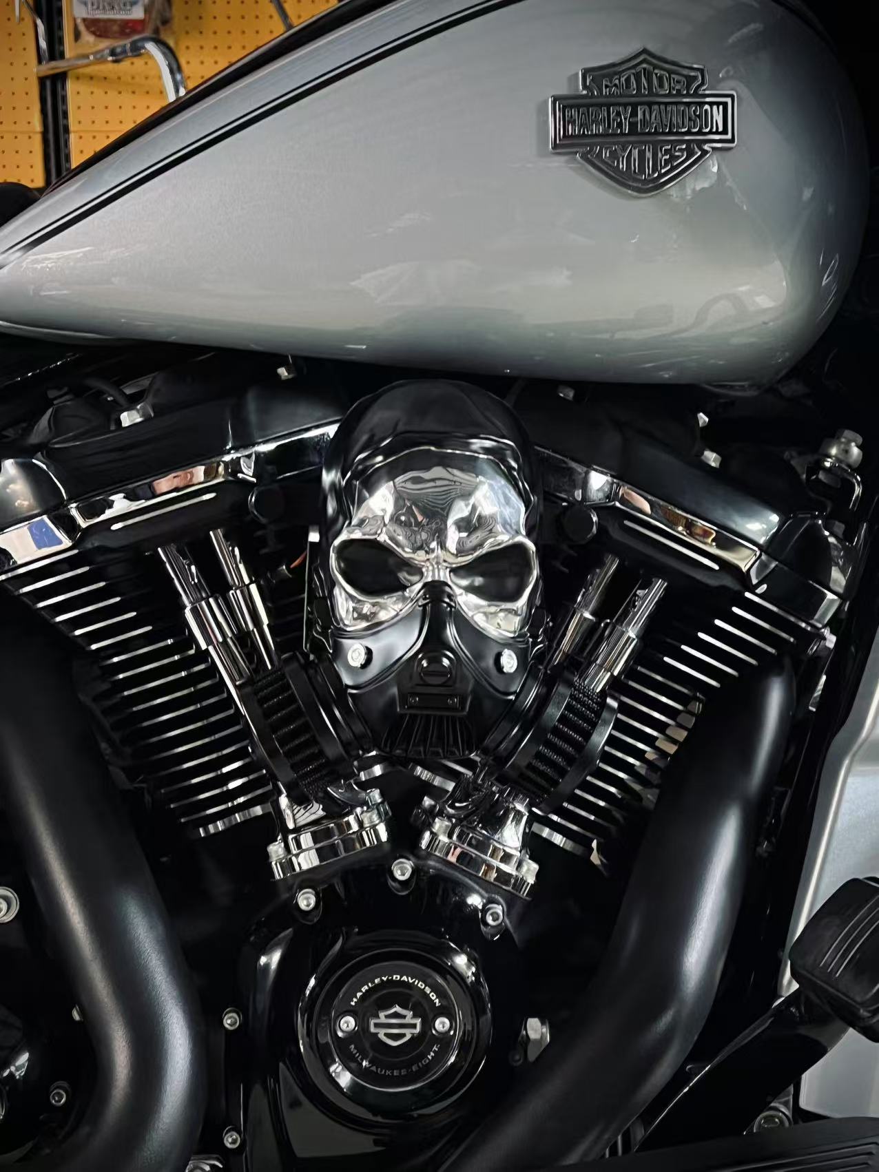 Skull Custom Luftfilter aus Alu-Legierung Black-Silver