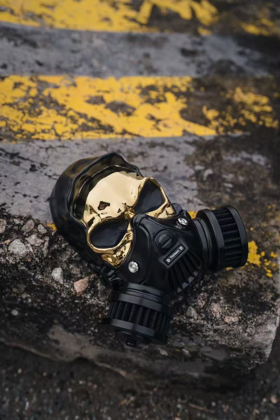 Skull Custom Luftfilter aus Alu-Legierung Black-Gold