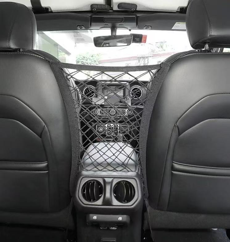 Elastisches Staunetz für Jeep Wrangler JL / Gladiator JT – 3-Layer Organizer Netz Mittelkonsole – Interior Storage