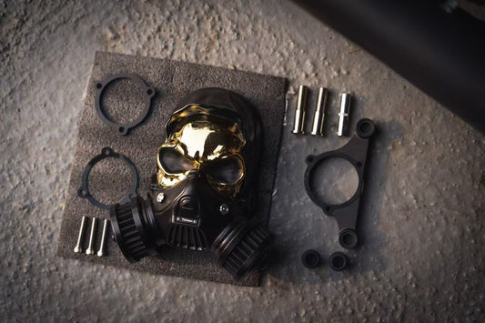 Skull Custom Luftfilter aus Alu-Legierung Black-Gold