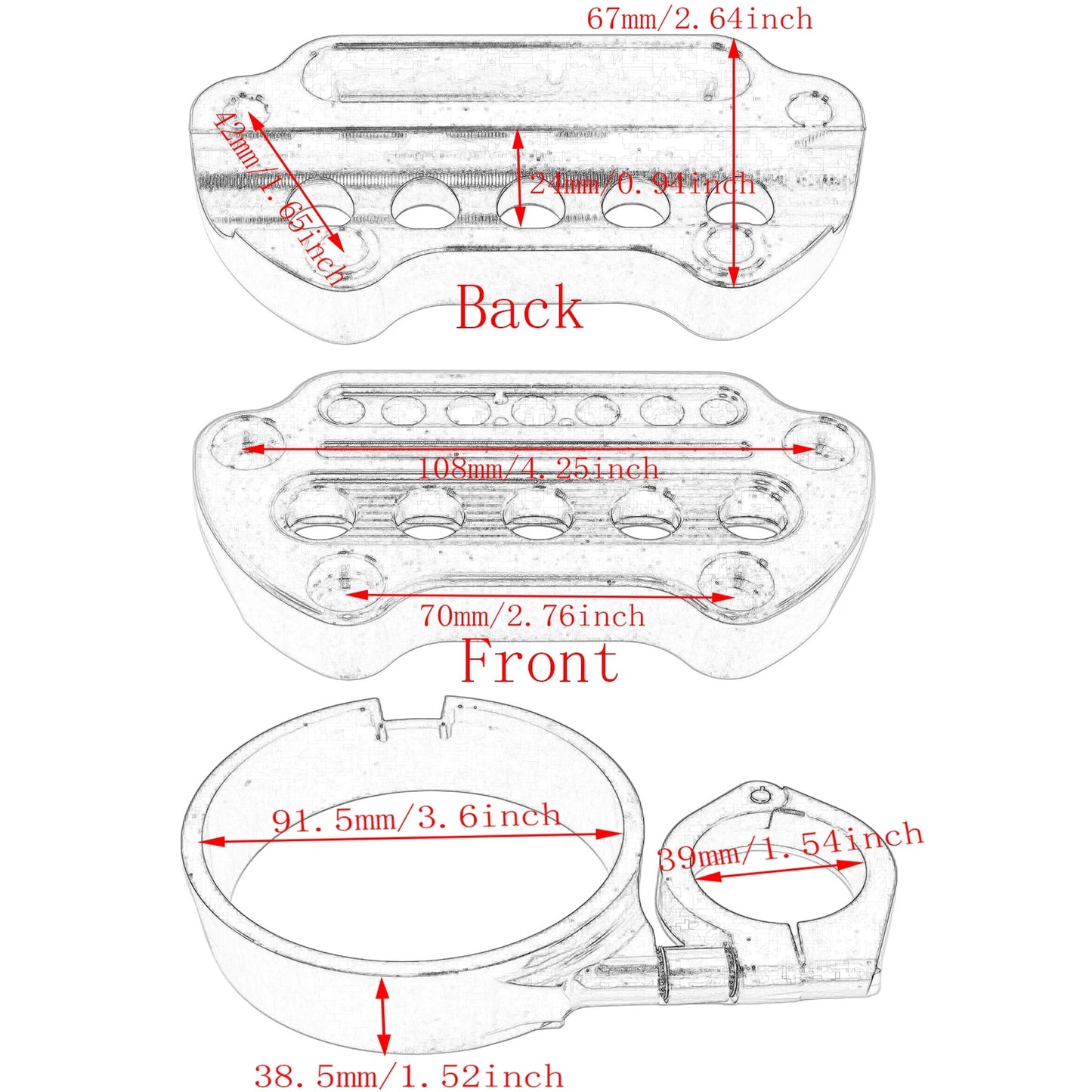Tachohalterung seitlich auf Griff für alle Sportster