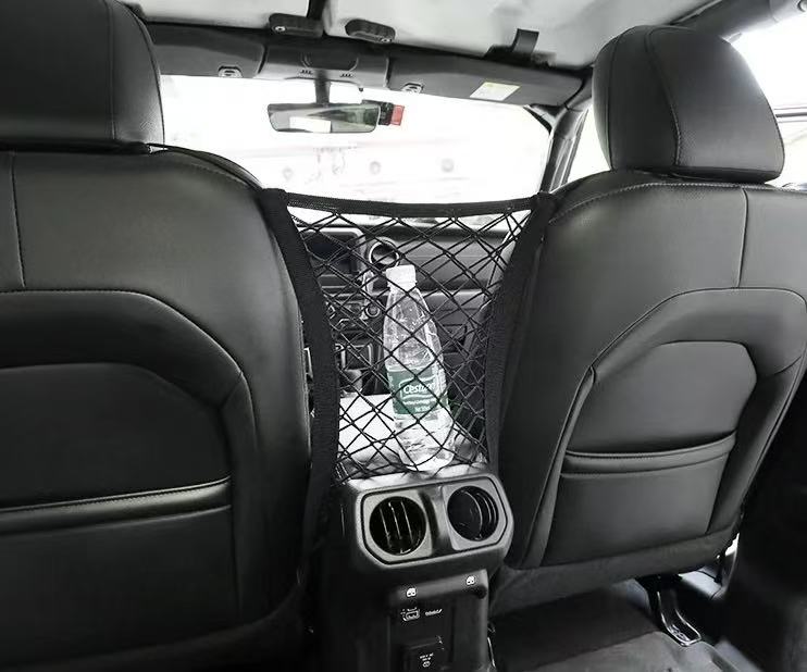 Elastisches Staunetz für Jeep Wrangler JL / Gladiator JT – 3-Layer Organizer Netz Mittelkonsole – Interior Storage