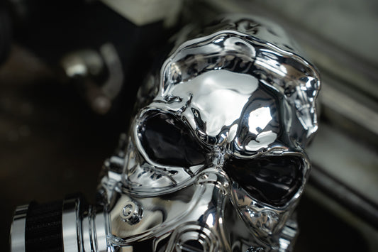Skull Luftfilter aus Alu-Legierung Chrom