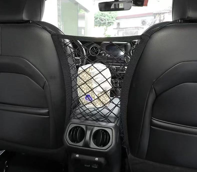 Elastisches Staunetz für Jeep Wrangler JL / Gladiator JT – 3-Layer Organizer Netz Mittelkonsole – Interior Storage