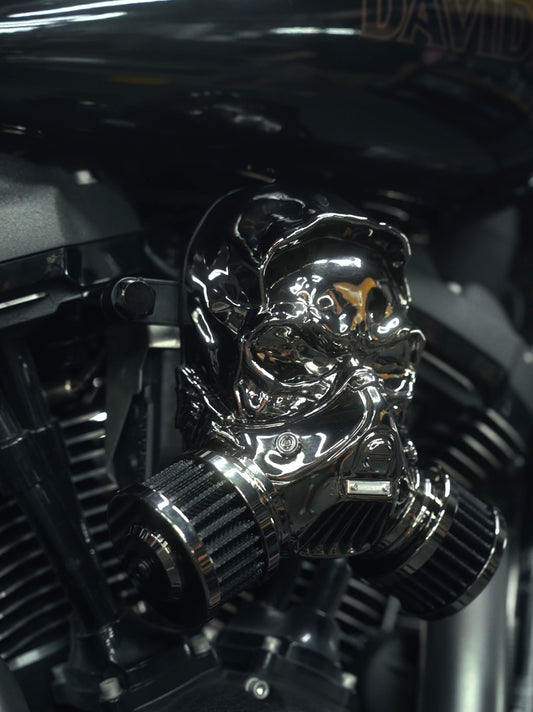 Skull Custom Luftfilter aus Alu-Legierung Gunmetal