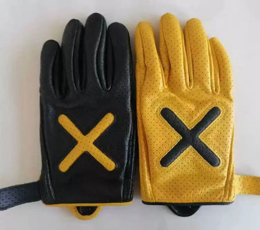 Motorrad handschuhe Leder Vintage Chooper Street Fighter Bobber Gangster Style